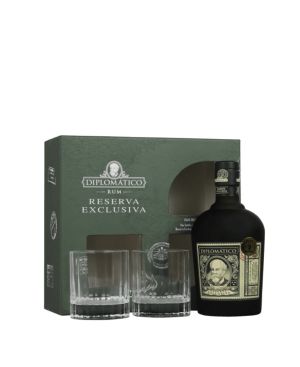 Diplomatico Reserva Exclusiva Rum 70cl Gift Pack with 2 Glasses