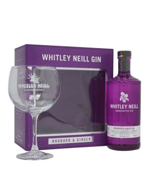 Whitley Neil Rhubarb & Ginger Gin 70cl with Glass